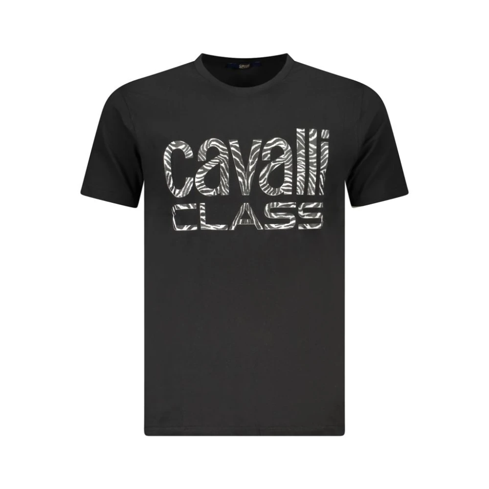 Cavalli Class Cotton T-Shirt - Male - T-Shirts - Black - L - Tops