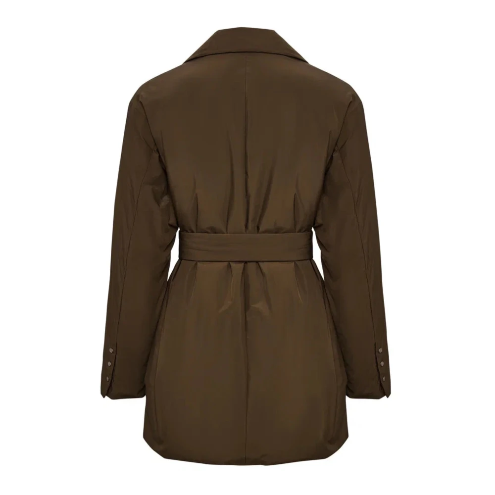 Cesare Gaspari Geriemde Gewatteerde Blazer Bruin Brown Dames