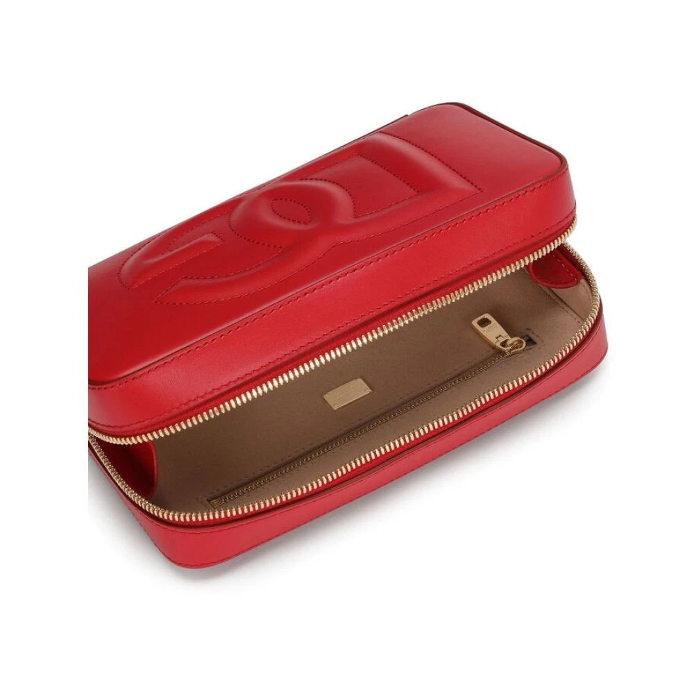 Dolce & Gabbana Rode Gewatteerde Leren Schoudertas Red Dames
