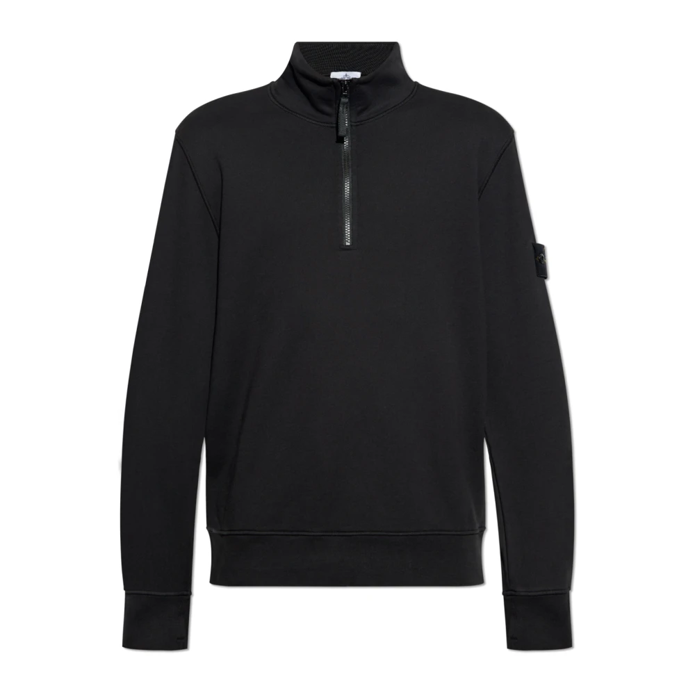 Stone Island Sweatshirt met opstaande kraag Black Heren