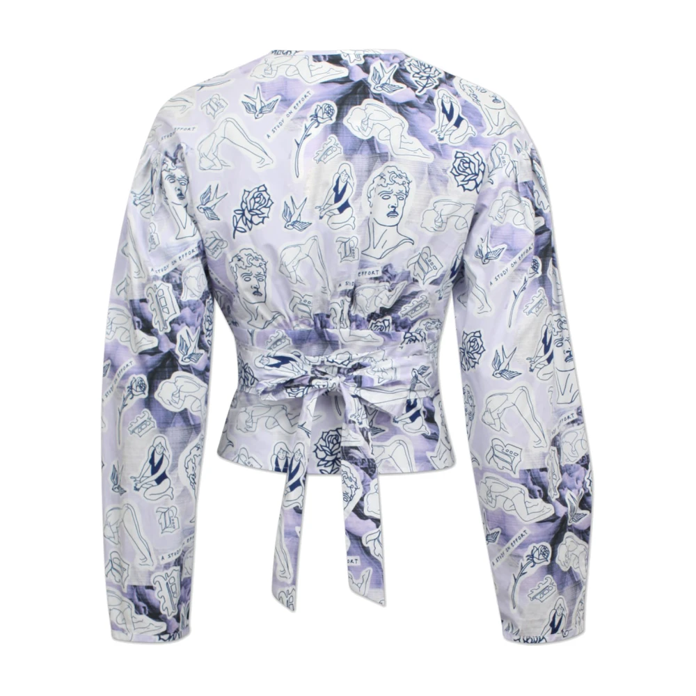 BAUM UND PFERDGARTEN Katoenen Wrap Blouse met Strikdetail Multicolor Dames