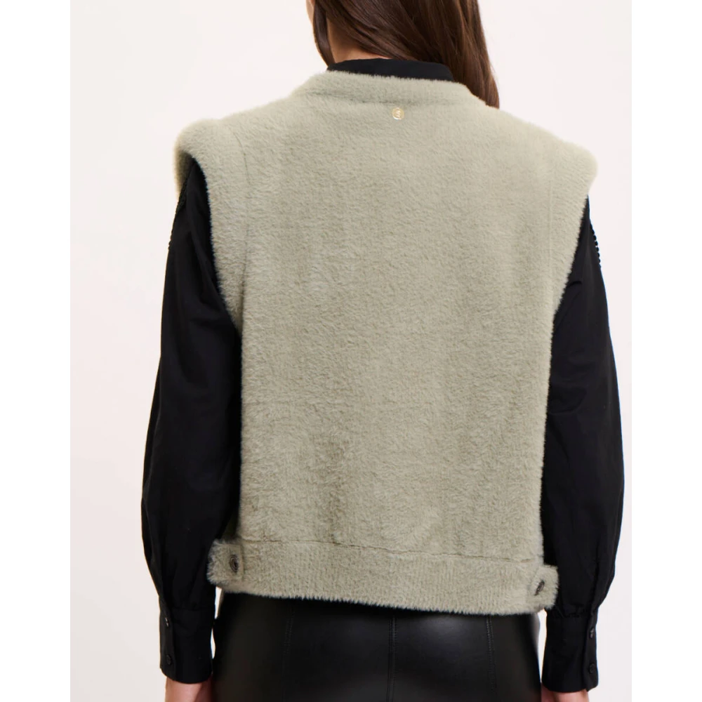 Rino&Pelle Kort Gilet Elona Stijl Green Dames