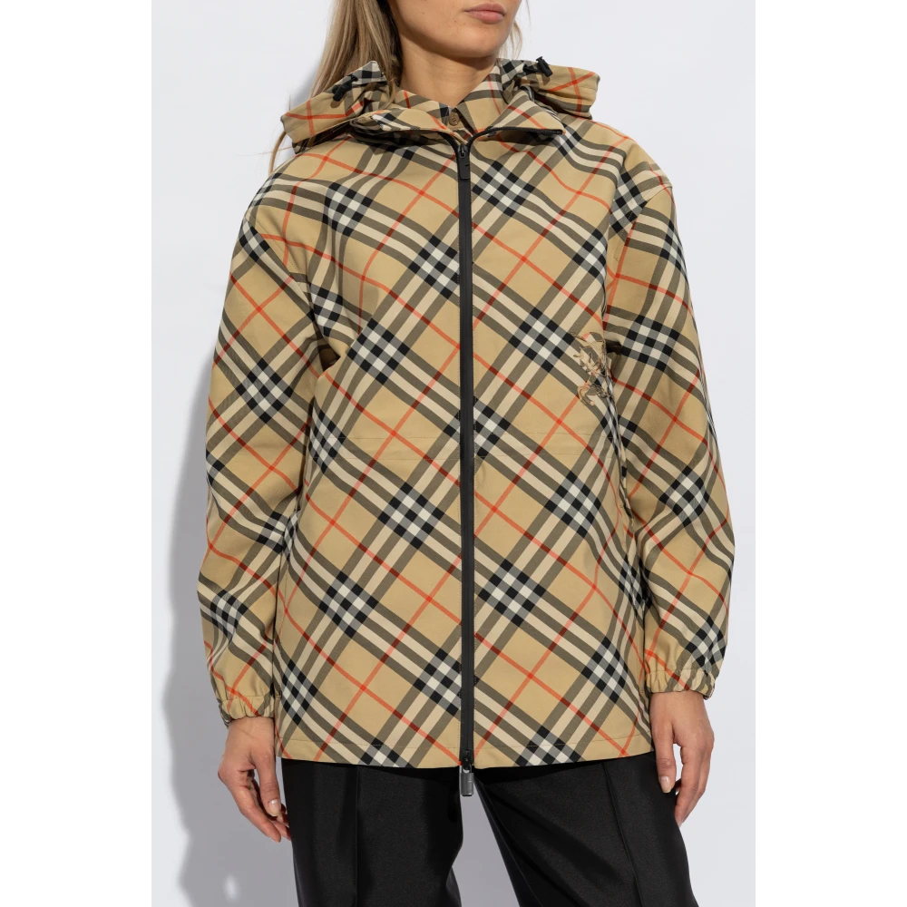 Burberry Geruite jas Beige Dames