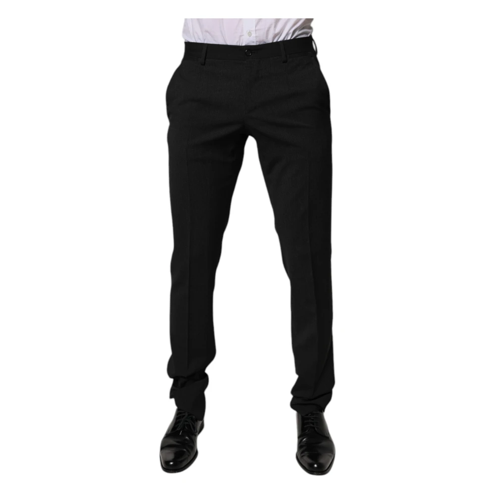 Dolce & Gabbana Men's Black Tapered Formal Dress Trousers - Slim-Fit Trousers - S - Trousers