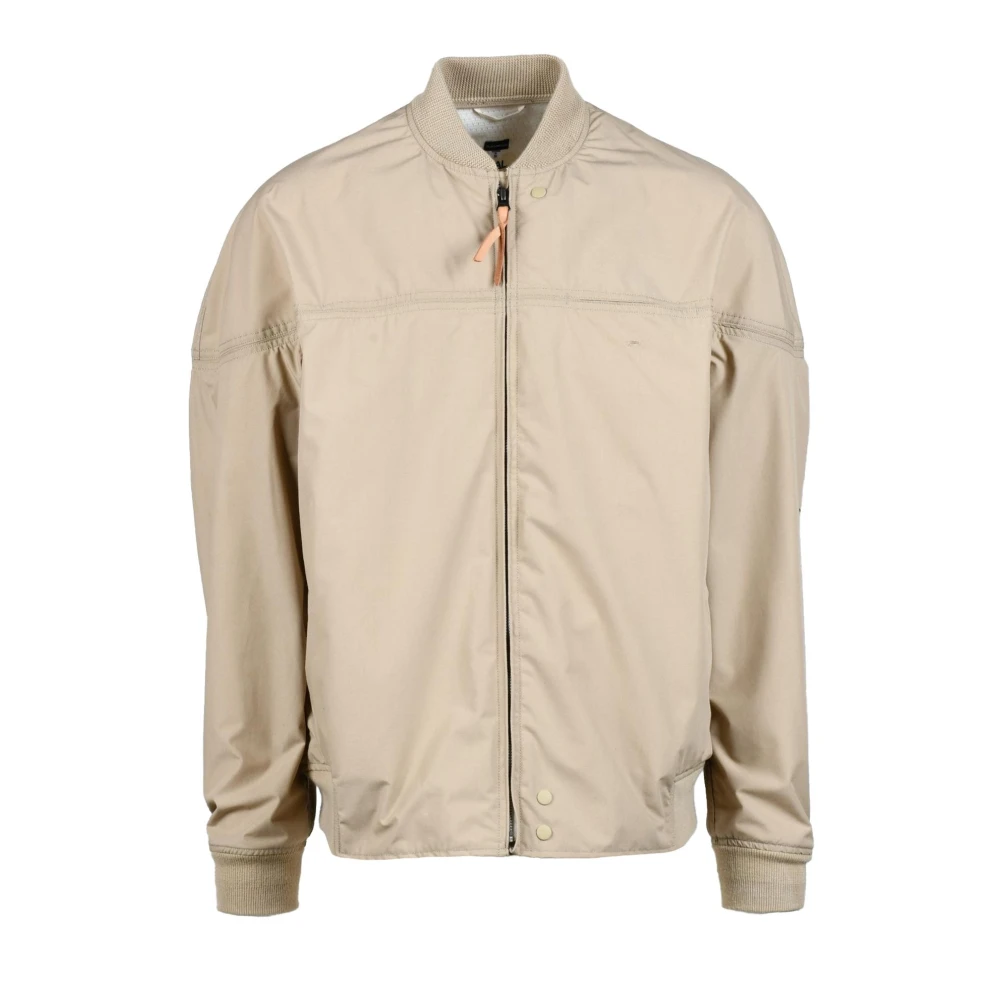 Nanamica Katoenen jas met rits en zakken Beige Heren