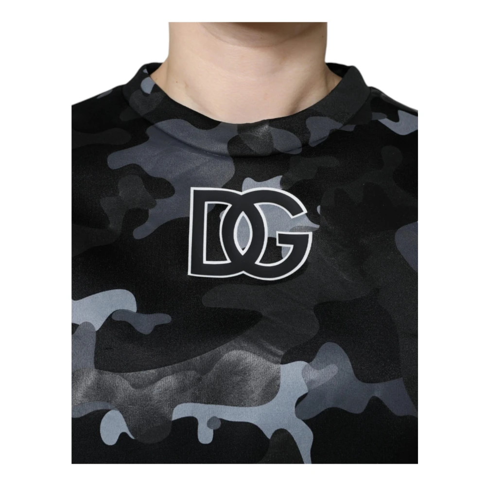 Dolce & Gabbana Camouflage Logo Ronde Hals Sweater Multicolor Dames