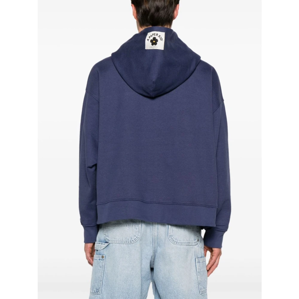 A Paper Kid Stijlvolle Blauwe Hoodie voor Mannen Blue Heren