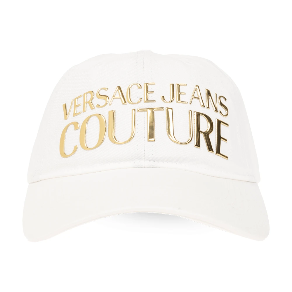 Versace Jeans Couture Witte Katoenen Hoeden met Dikker Print White Heren