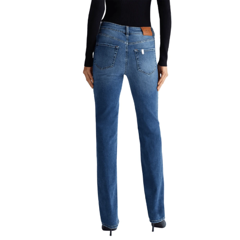 Liu Jo Hoge Taille Rechte Pijp Denim Jeans Blue Dames