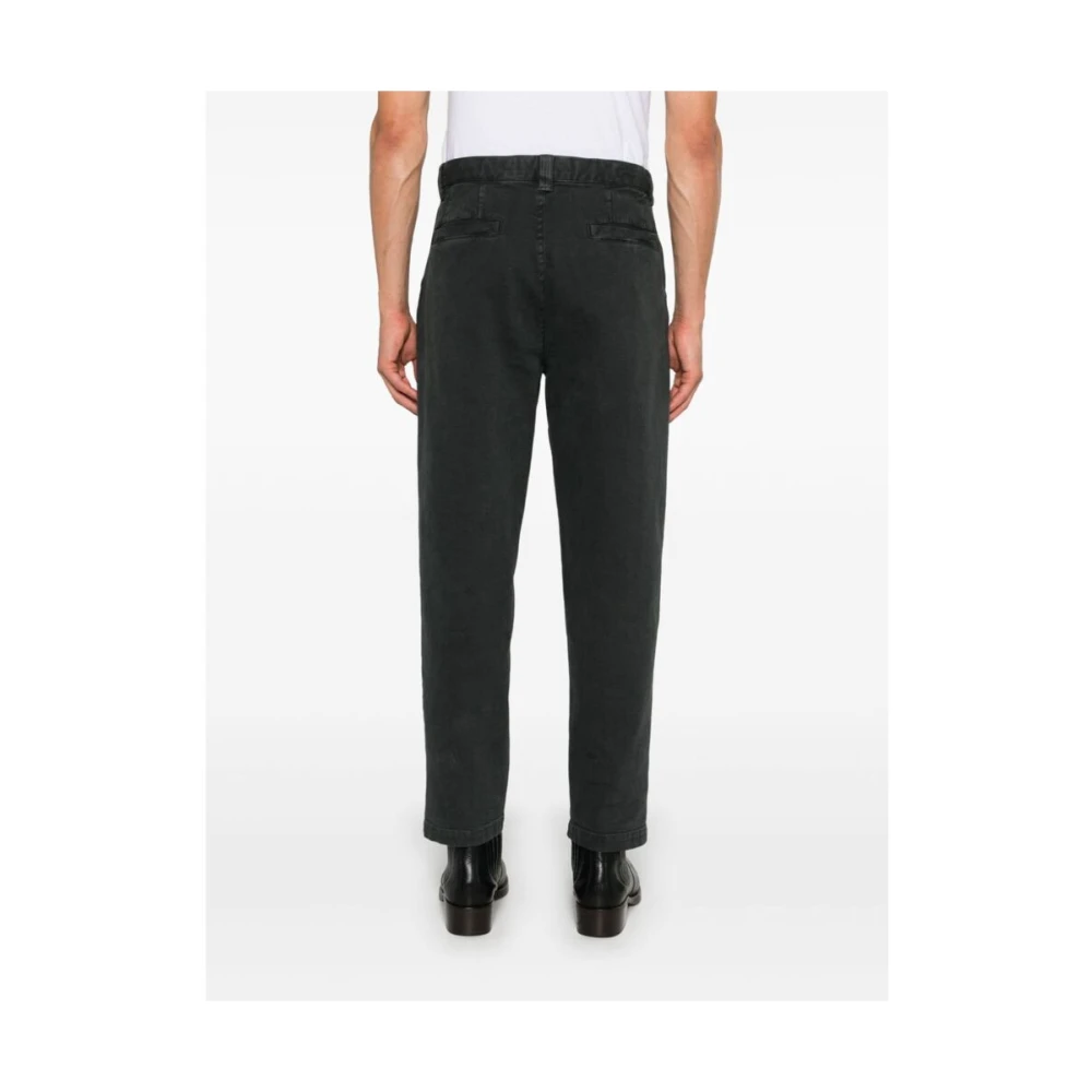 Incotex Grijze Canvas Logo Geborduurde Broek Gray Heren