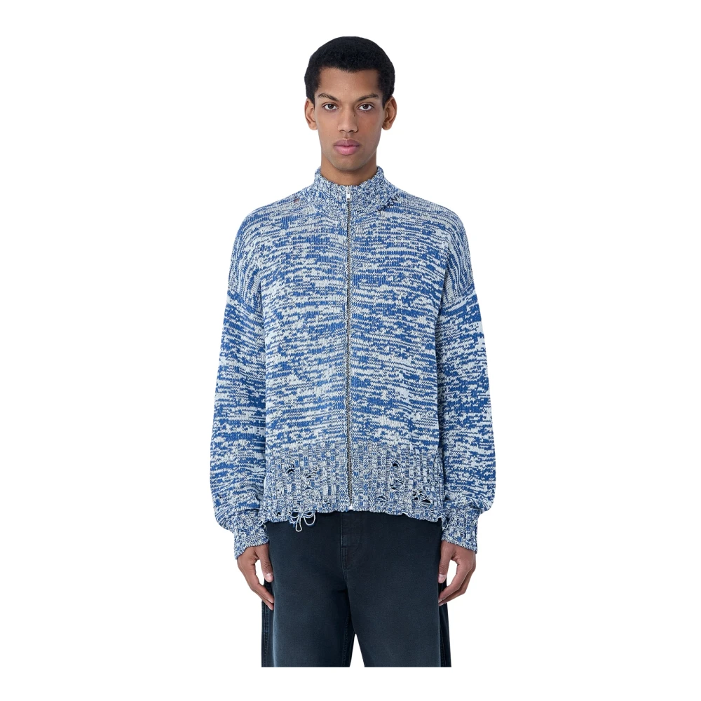 Marni Men's Blue Lana And Alpaca Cardigan - Cardigans - L - Knitwear