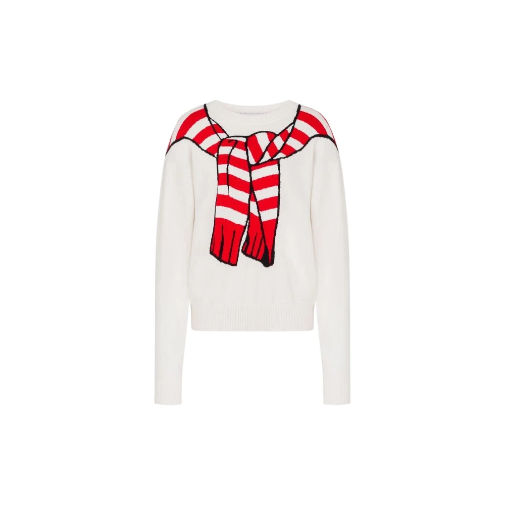 Moschino Women's Intarsia Cotton And Cashmere Pullover