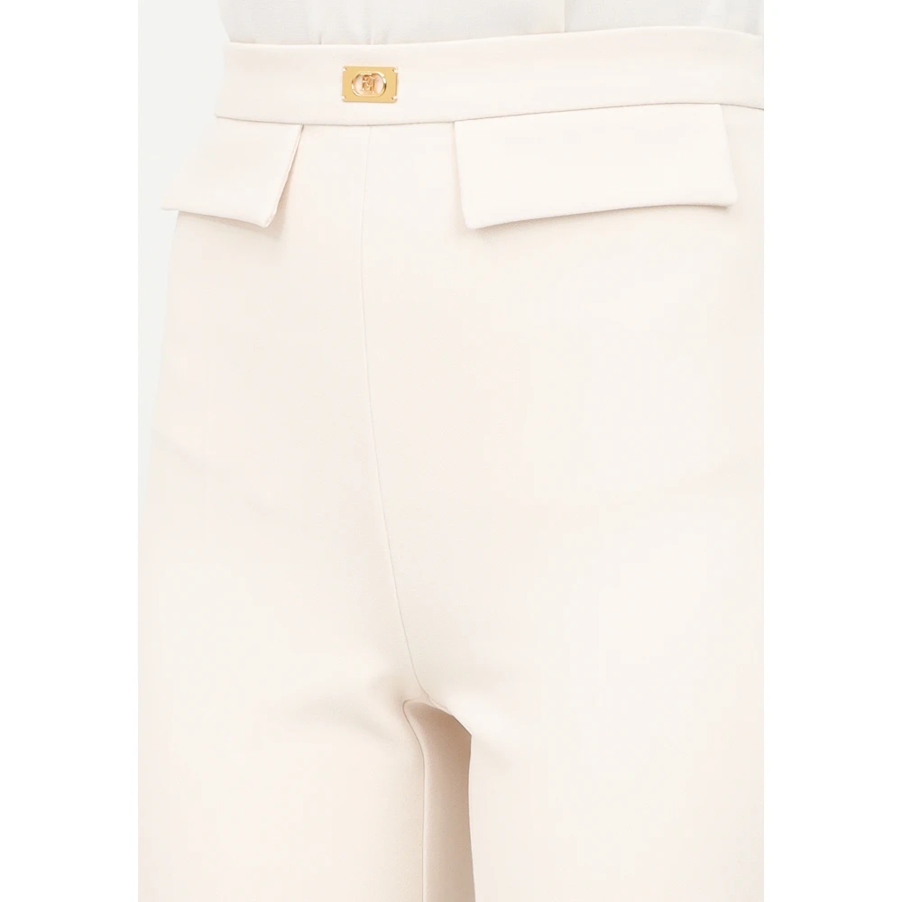 Elisabetta Franchi Elegante Witte Broek Lente Zomer White Dames