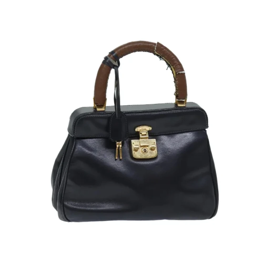 Gucci Vintage Pre-owned Leather handbags Blue Dames