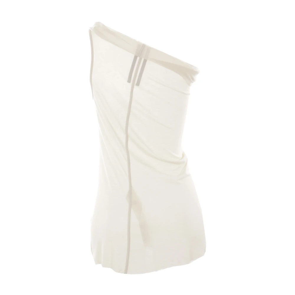 Rick Owens Asymmetrische Zijden Jersey Top Beige Dames