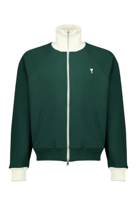 Zippad sweatshirt i bomull med Ami de Coeur