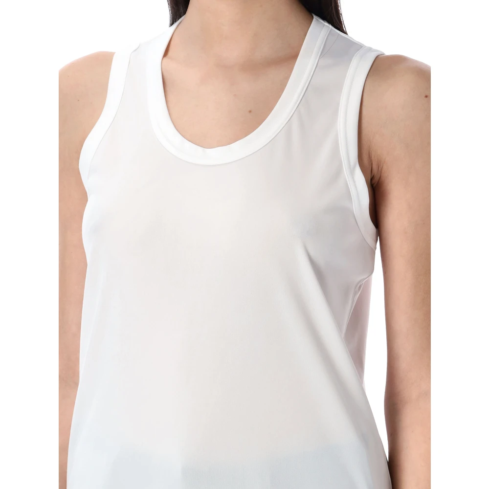 Comme des Garçons Poly Tank Top in Trendy Stijl White Dames