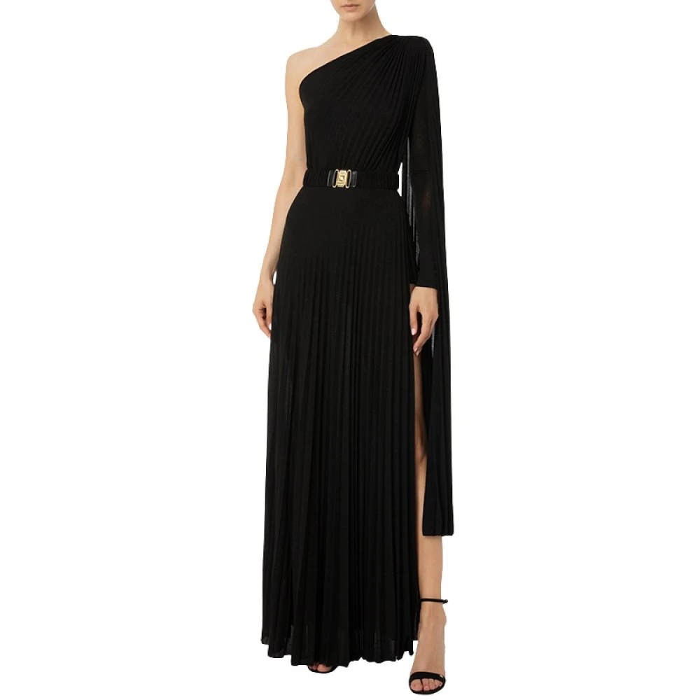 Elisabetta Franchi Elegante Jurk Ab68646E2 Black Dames