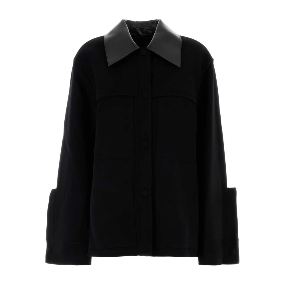 Jil Sander Stijlvolle Zwarte Wollen Jas Black Dames