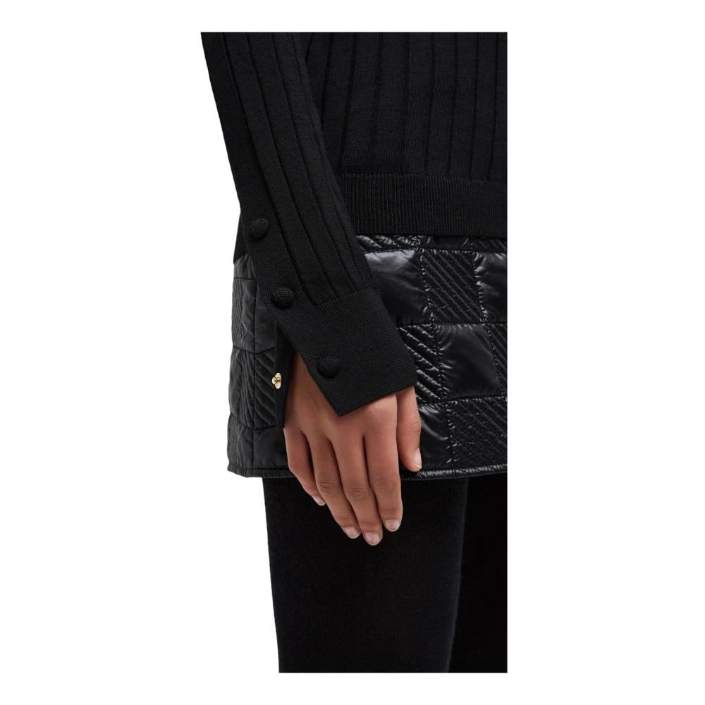 Moncler Luxe Wol Kasjmier Polo Hals Trui Black Dames