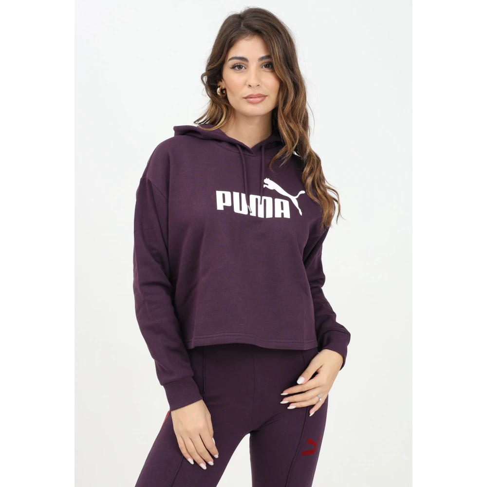 Puma Essentials Paarse Hoodie Dames Sportieve Stijl Purple Dames