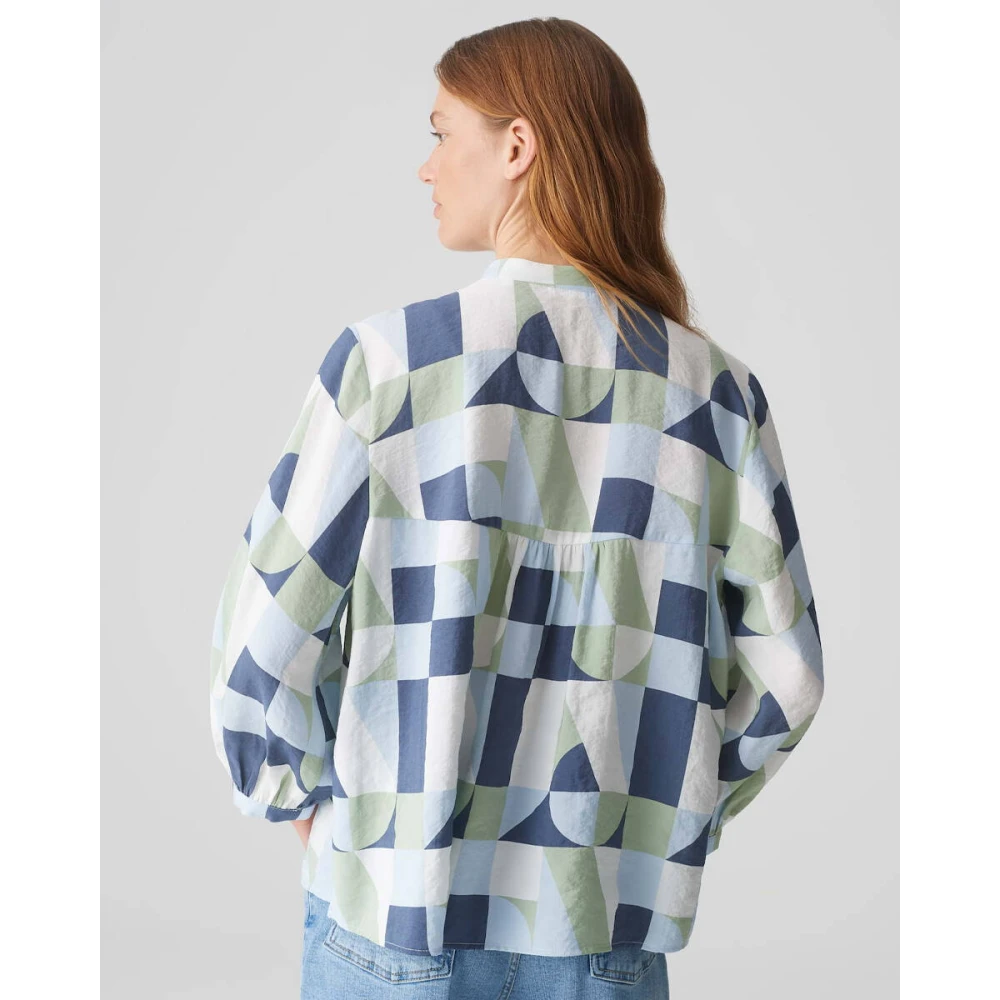 Opus Blouse met Lange Mouwen en Falinde Detail Blue Dames