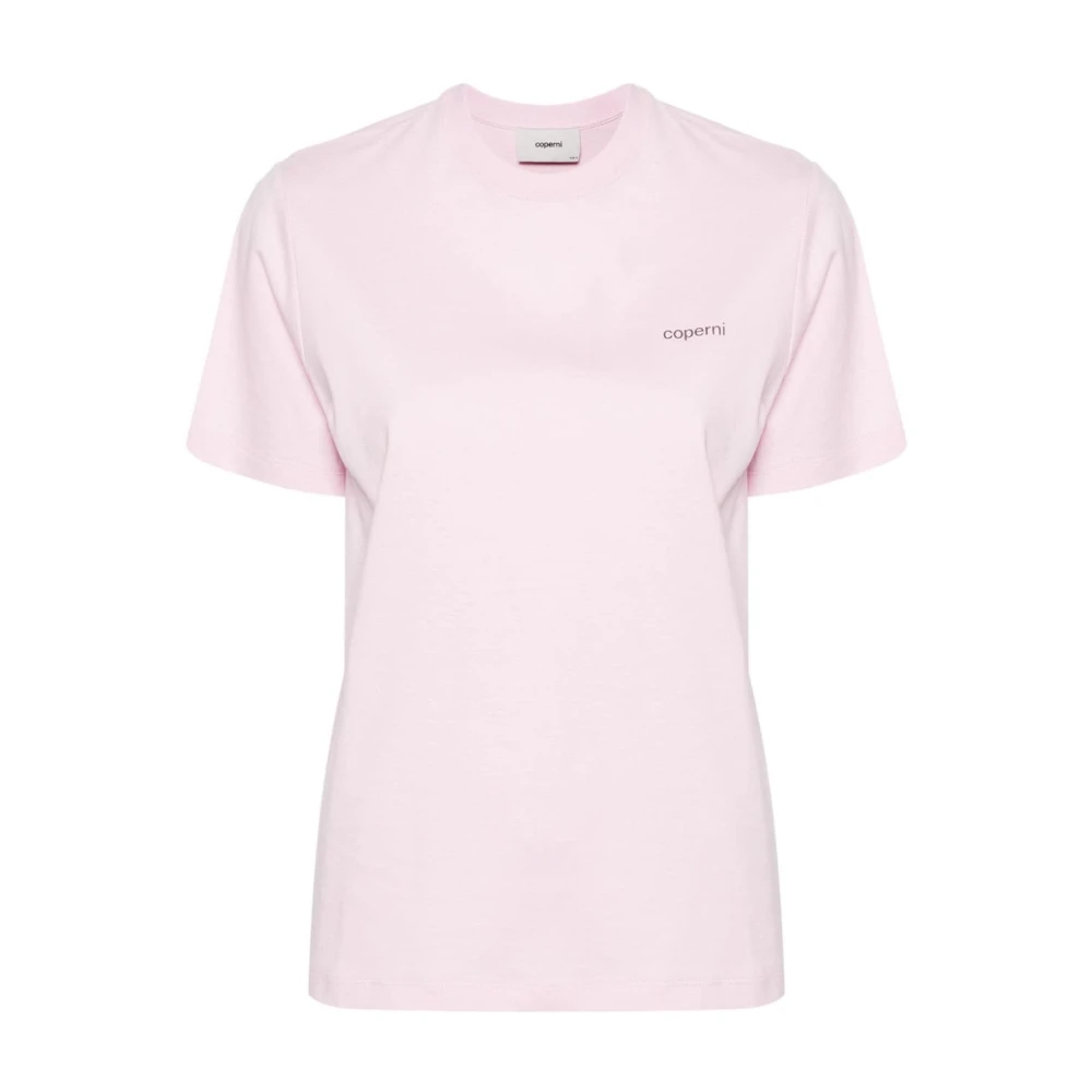 Coperni Roze Jersey Crew Neck Logo Top Pink Dames