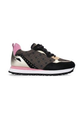 monogram-print-leather-sneakers-black-brown