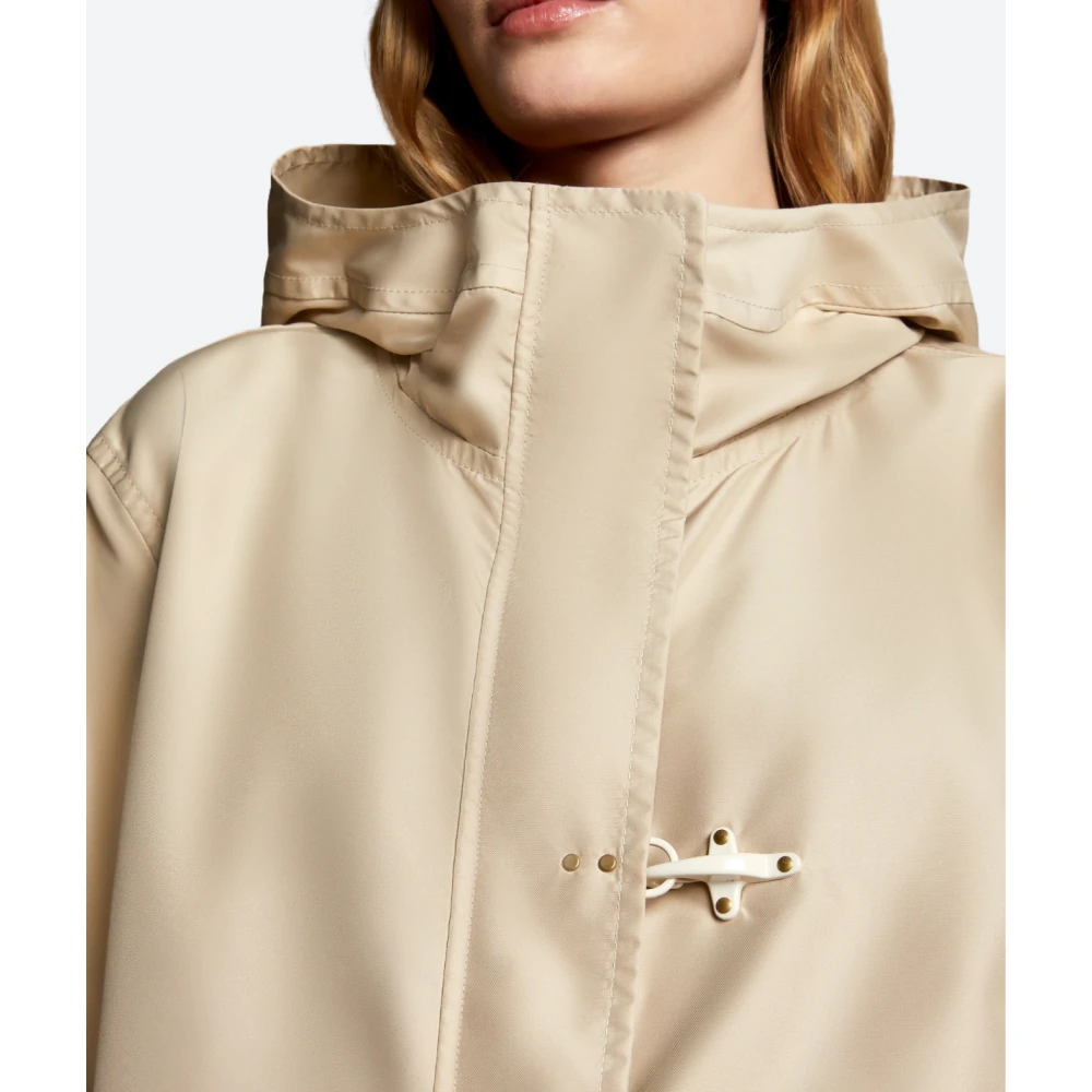 Fay Korte waterdichte parka met capuchon Beige Dames