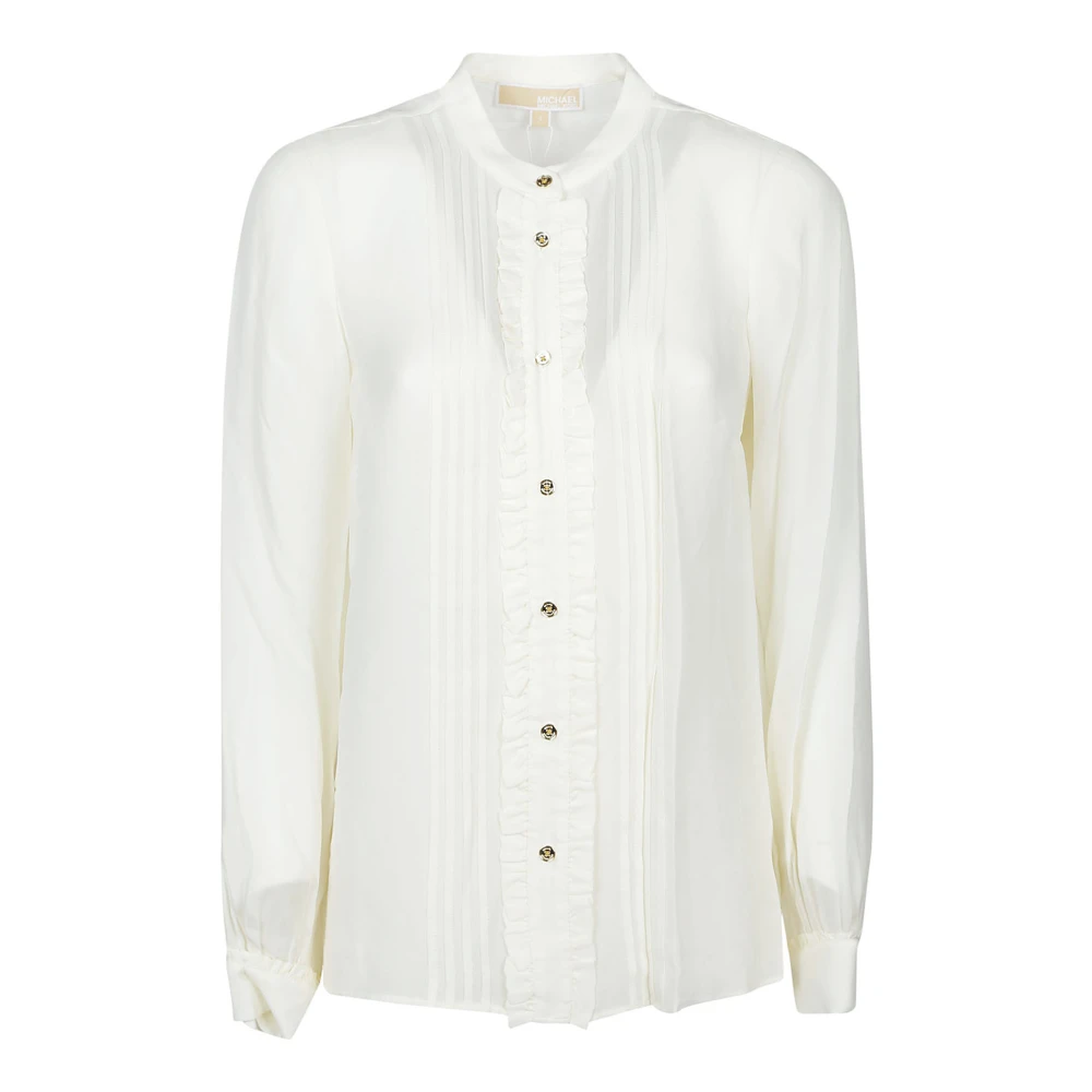 Michael Kors Langarm Blouse met Knoopsluiting Beige Dames