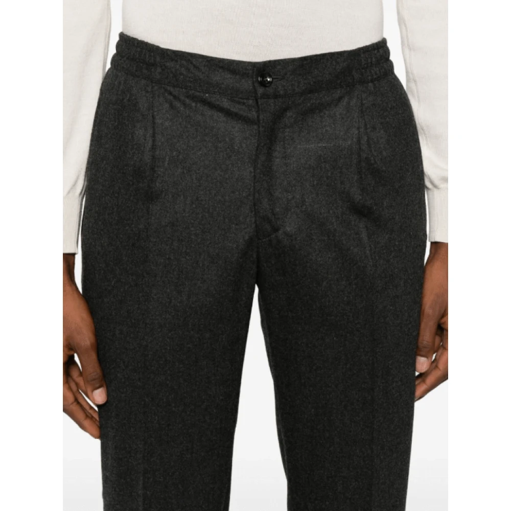Kiton Houtskoolgrijze Tapered Broek Gray Heren