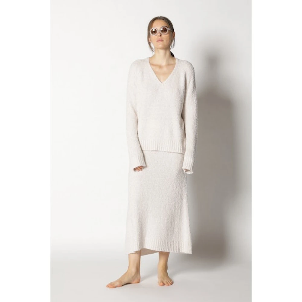 Sminfinity Bouclé V-hals Trui Beige Dames
