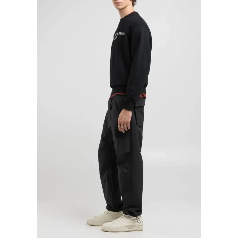 Replay Regular Fit katoenen sweatshirt met print op de voorkant Black Heren