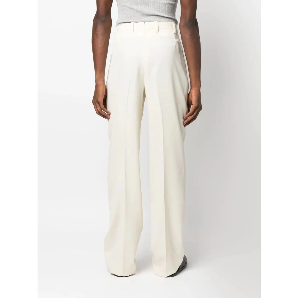 Giuliva Heritage Witte op maat gemaakte broek met één plooi White Heren