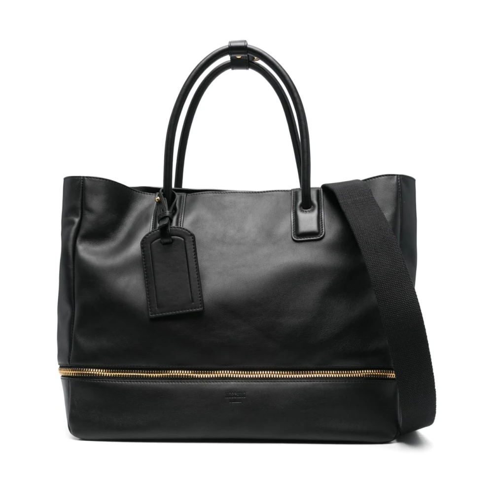 Moschino Zwarte Schoudertas met Magneetsluiting Black Dames