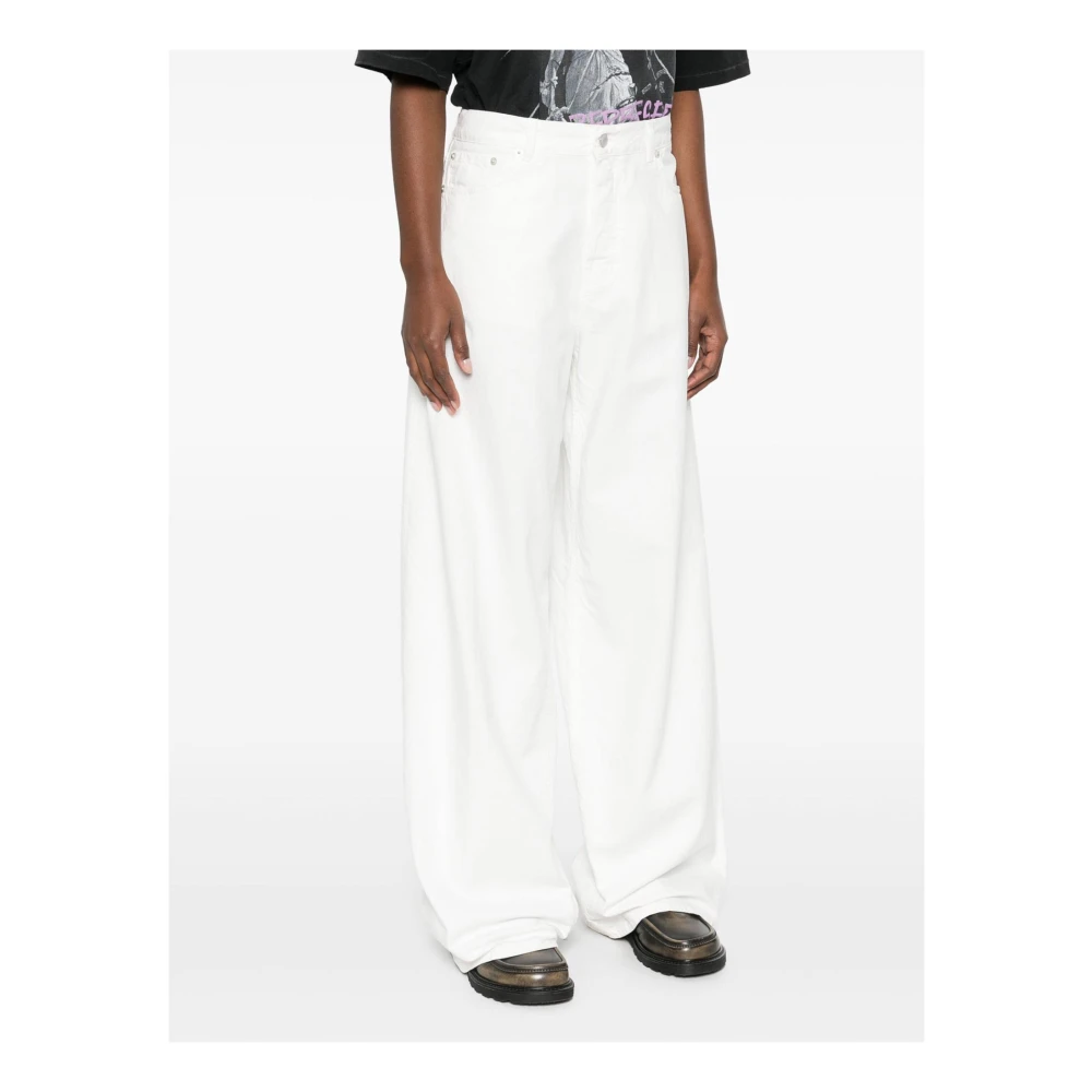 Haikure Witte Jeans met knoopsluiting en logo White Dames