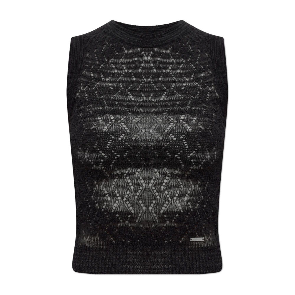 Dsquared2 Women's Black Transparent Top - Sleeveless Tops - Xs - Tops