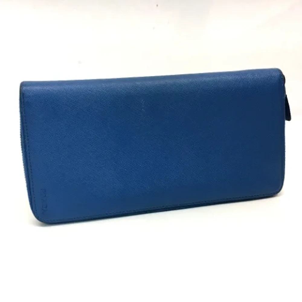 Prada Vintage Pre-owned Leather wallets Blue Dames