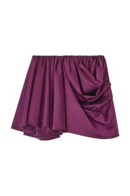 Draped Satin Mini Skirt