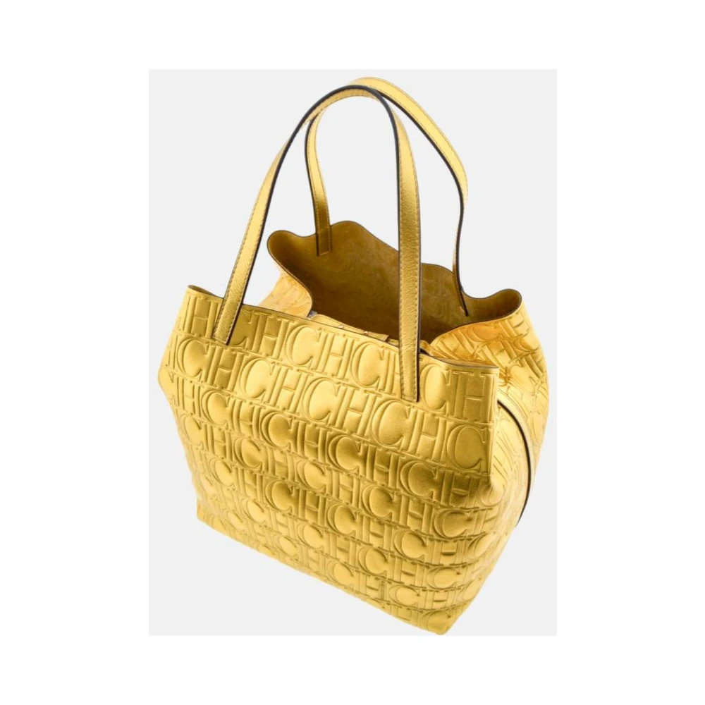 Carolina Herrera Matryoshka L Tatuado Leren Tas Yellow Dames