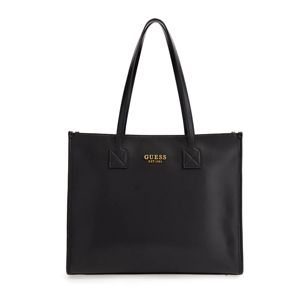 Guess Women's Black Shopping Bags, One Size, Silvana Tote Bag