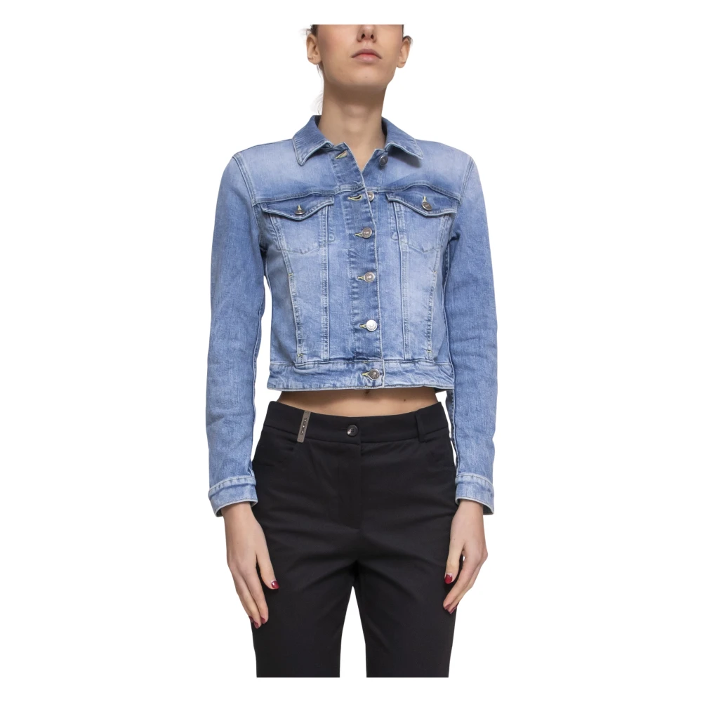 Dondup Donna Blu Giubbino Slim In Denim Stretch