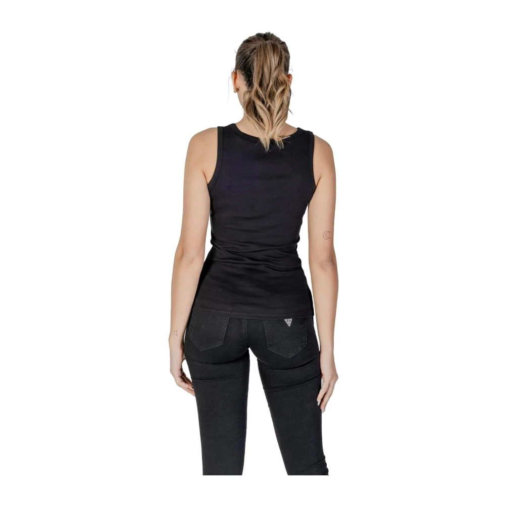 Guess Zwarte Mouwloze Tanktop met Ronde Hals Black Dames