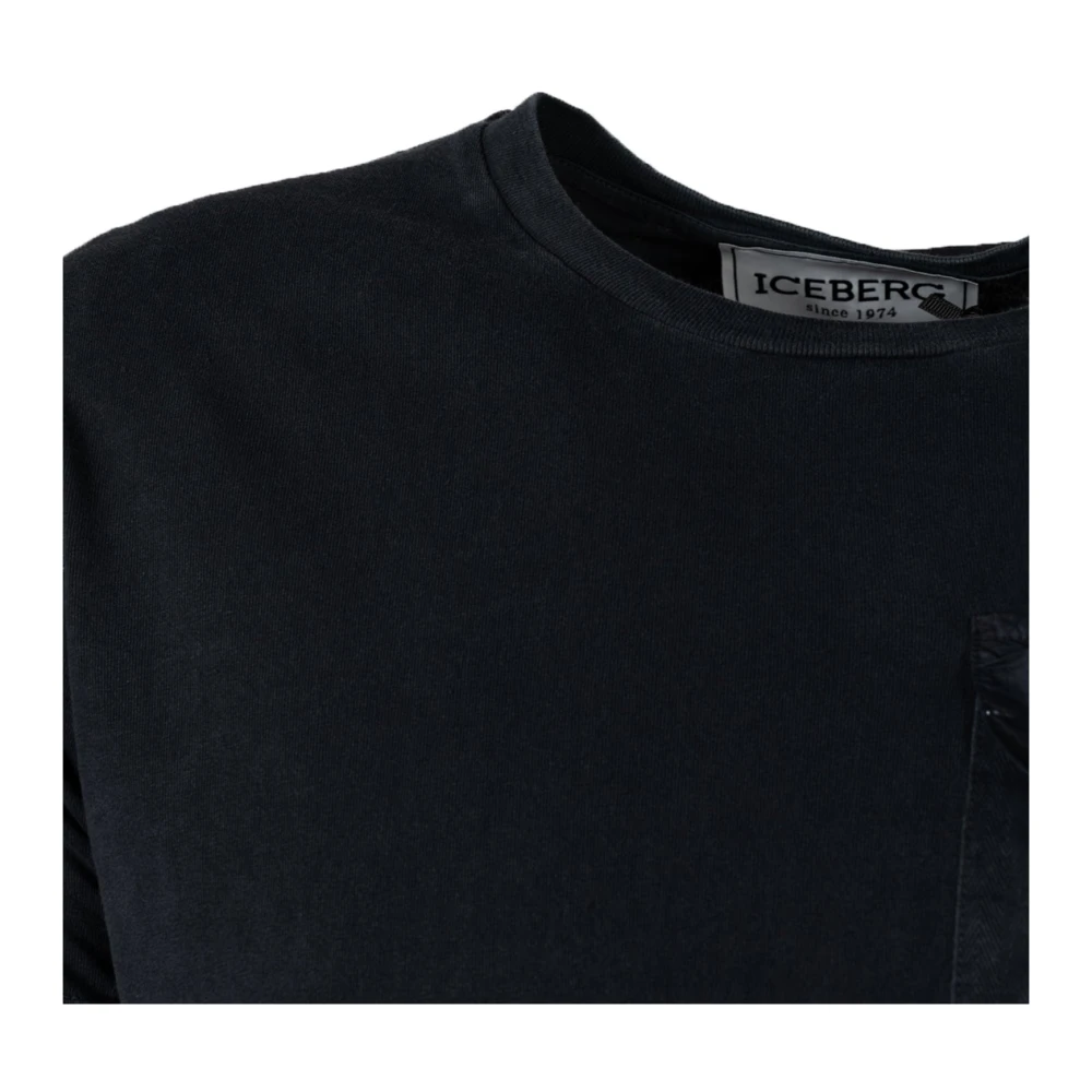 Iceberg Klassieke Ronde Hals T-Shirt Black Heren