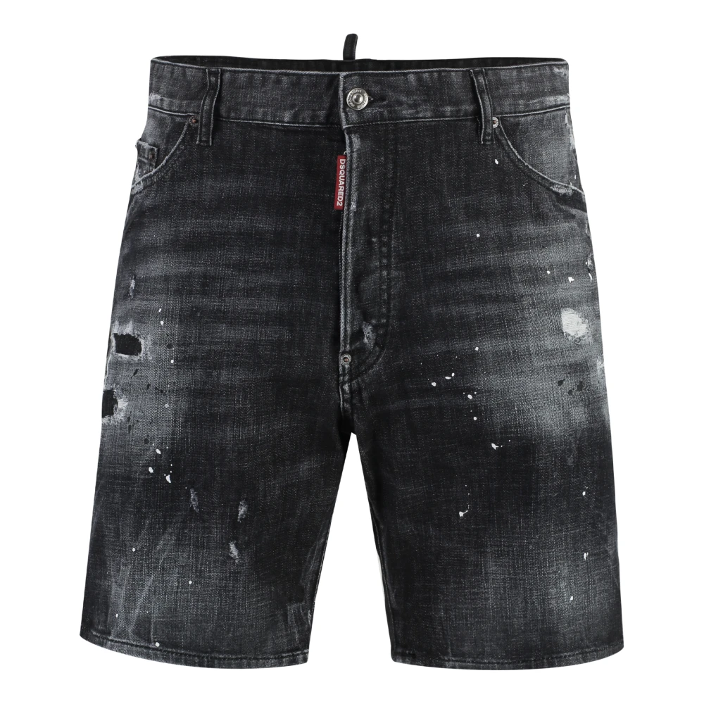Dsquared2 Stijlvolle Denim Shorts voor Mannen Black Heren