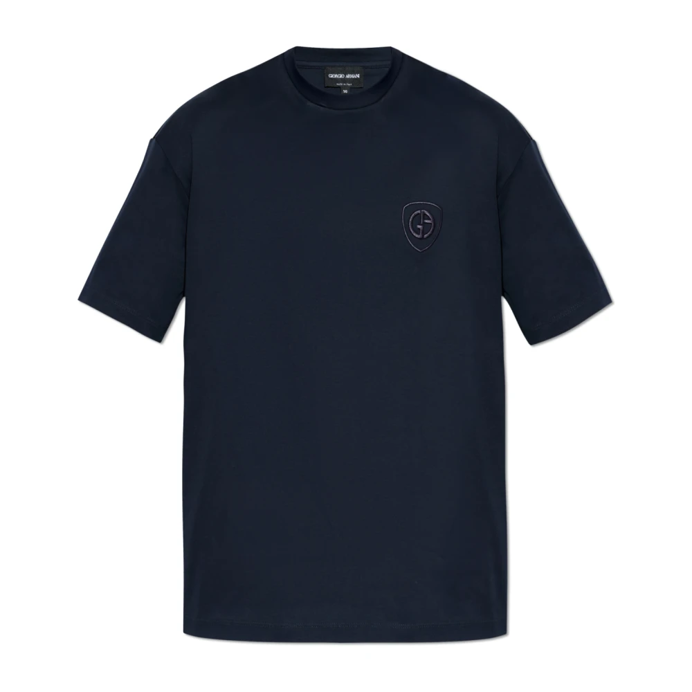 Giorgio Armani Uomo Blu - Asv Cotton Interlock Crew-Neck T-Shirt - Tops - 2XL