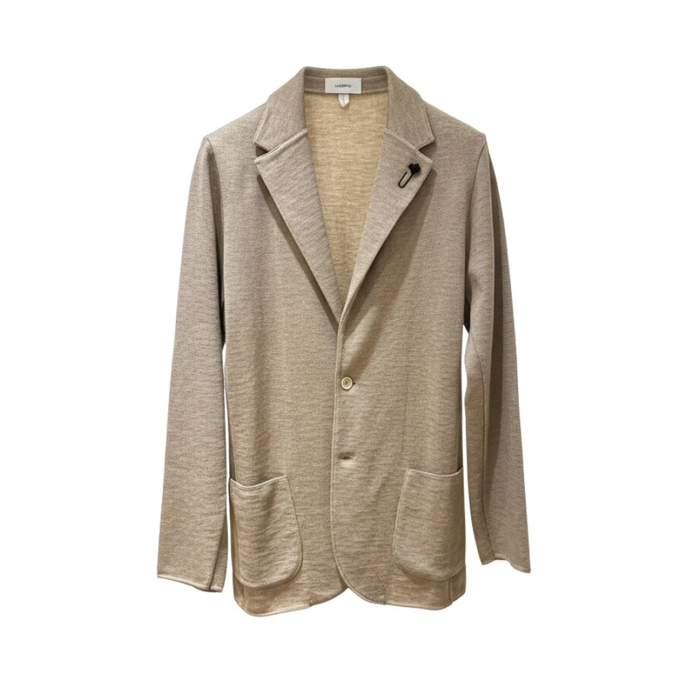 Lardini Men's Beige Blazers, M, Single-Breasted Blazer