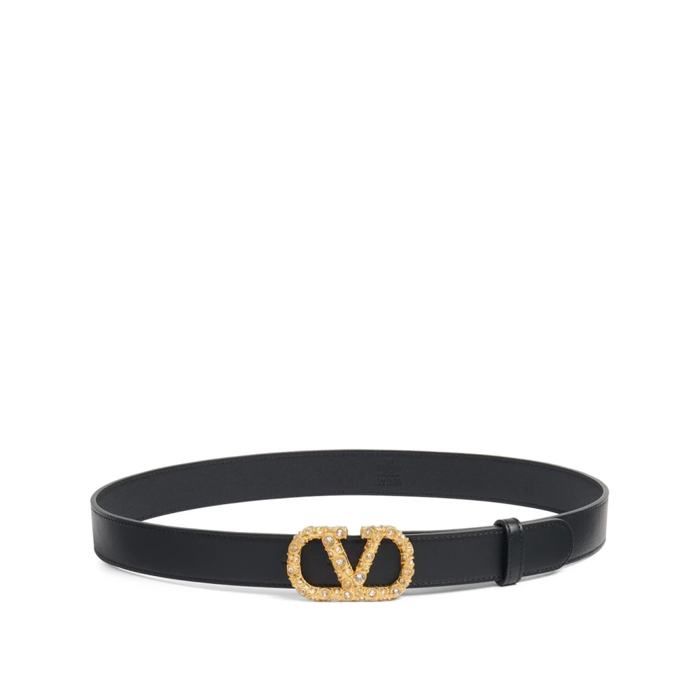 Valentino Garavani Women's Black Belts, 80 Cm, Stylish Leather Belt With Unique Design