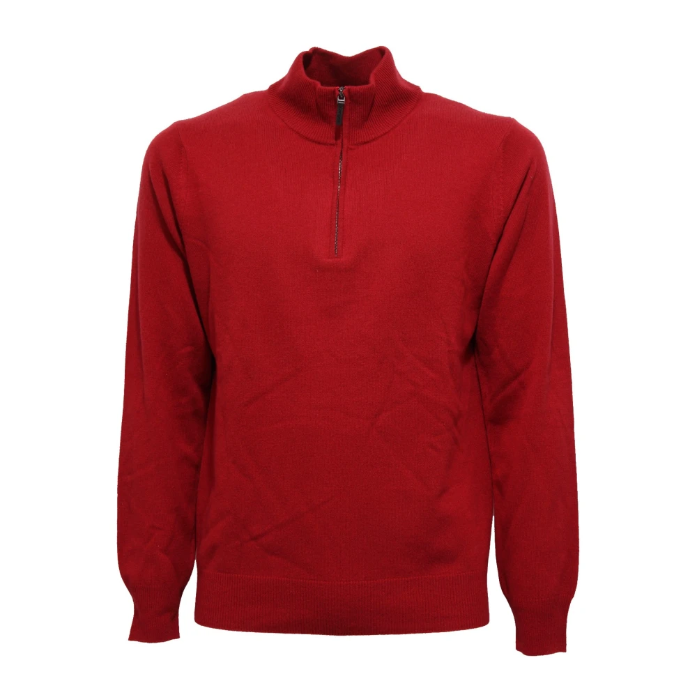 Kangra Men's Red Turtlenecks, 2XL, Wool Silk Cashmere Jumper