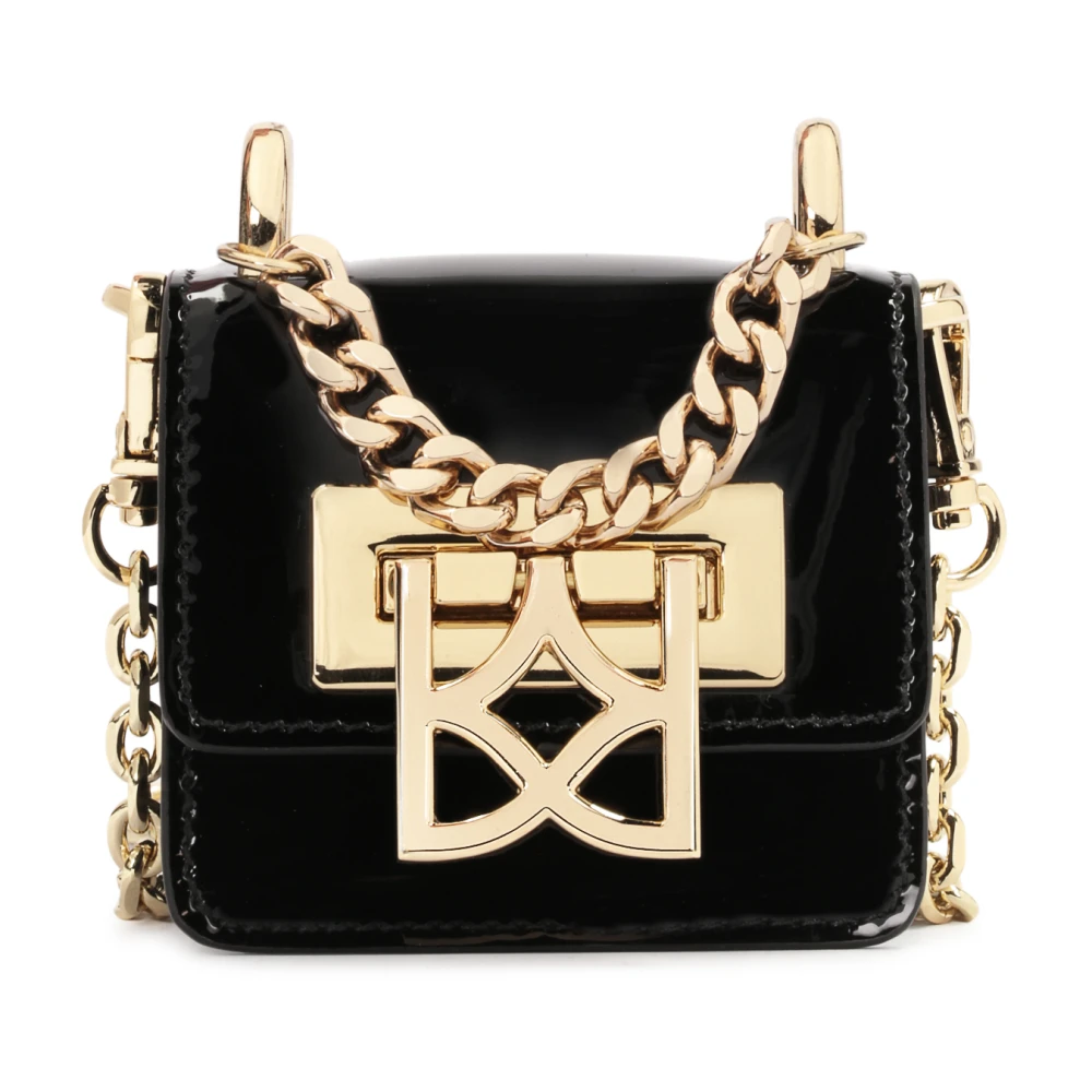 Kazar Gelakte zwarte mini tas aan een ketting Black Dames